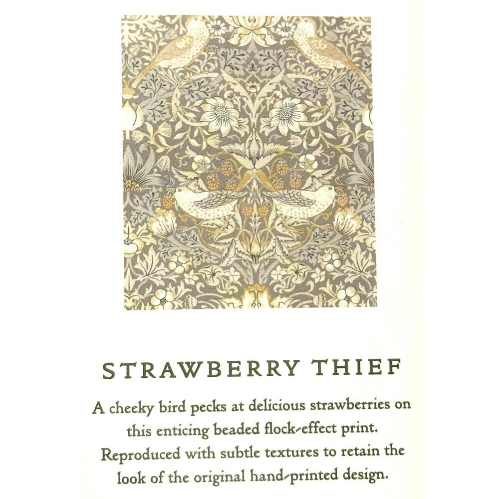 William Morris & Co Strawberry Thief Throw Blanket Cotton Gauze Fleece Grey NWT - Picture 9 of 13